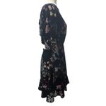 Rebecca Minkoff Steffy Dress Velvet Floral Open Back Black Long Sleeve Sz Small Photo 2