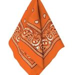 Orange Paisley Print Bandana Scarf Photo 1