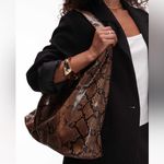 ASOS - brown black snake skin faux leather tote bag Photo 2