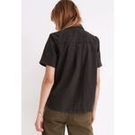 Madewell Shirt Womens Medium Denim Short Sleeve Button Up Shirt in Lunar Wash Photo 3