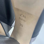 Ouigal Metallic Slingback Heels‎ Black Silver Size 8.5 Photo 10