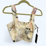 Liliana Meza New Athenna unique printed chic cropped top size Medium Shaut Photo 1