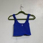 Free People FP Movement Blue Happiness Runs Square Crop Tank Sz M/L NWOT Photo 6