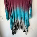 Art of Cloth Tie Dye Ombre Asymmetrical Tunic Top Lagenlook Artsy Festival Boho Purple Size M Photo 4