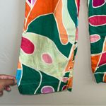 CHRISTIAN SIRIANO New York Colorful Linen Pants Size SMALL Abstract Print Green Photo 1
