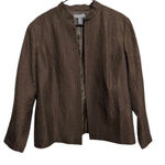 Kate Hill Kate Hill Woman Brown Silk Geometric Pattern Open Front Blazer Jacket Sz 1X Photo 0