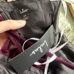 Lulus NWT  Magenta Sparkly Lace-Up Pleated Mini Dress Sz XS Photo 3