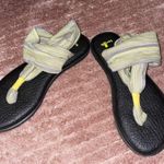 Sanuk  Women’s Yoga Sling Sandals with Yellow and Gray Stripes Photo 1