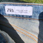 ZARA  Jeans Womens 6 Denim Straight Leg Cropped Light Wash Raw Hem Photo 3
