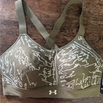 Under Armour  High Support Sports Bra Graphic Print Crisscross Back Olive Green M Photo 0