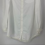 Derek Lam  10 Crosby White Off Shoulder Pom-Pom Boho Poplin Tunic Top [size 4] Photo 9