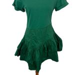 Aureum Women’s Dress Small Green Short Sleeve Flare Asymmetrical Trendy Photo 2