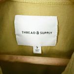 THREAD & SUPPLY | Green Yellow Corduroy Shacket Shirt Jacket Button Raw | Medium Photo 4