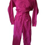 Athleta  x Alicia Keys Sz 0 Hot Pink Nylon Utility Jumpsuit Open Back Long Sleeve Photo 0