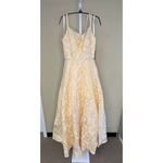 Lucci Lui NWT Floral Jacquard Corset Formal Dress in Yellow Size 6 Photo 1