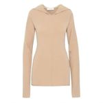 MaxMara SportMax Beige Cashmere Wool Centro Hooded Sweater Small Tan Photo 2