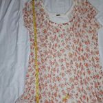 Free People  boho ditsy floral White Pink Crochet Lace Hippie Top Photo 6