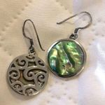 Sterling Silver Genuine Abalone  Reversible Drop Earrings Photo 1