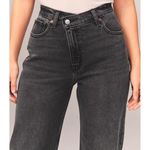 Abercrombie & Fitch Abercrombie Black Washed High-Waisted Jeans Straight Leg Cross Waist Photo 0