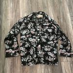Papinelle Sheer Cotton Floral Pajamas Shirt small Black Photo 1