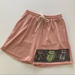 Via Penny Lane Reworked Apparel | The Rolling Stones Pink Graphic Shorts Large Photo 9