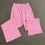 Emory park  Pink Checkered Wide-Leg Pants Photo 5