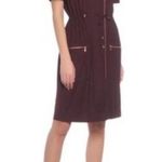 Escada Sport Burgundy Drawstring Waist Dress Size 2 Photo 1