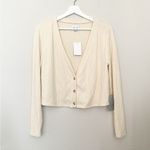 Saylor  Cableknit Cropped Ivory Cardigan Photo 2
