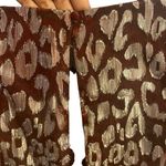 AQUA  Metallic Babydoll Party Dress Size S‎ Burgundy Leopard Print Photo 6