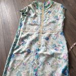Handmade Vintage 1960’s blue floral dress cap sleeve midi length stunning Photo 12