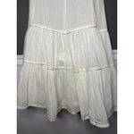 White Tiered Flowy Maxi Dress Womens 36 Sleeveless V Neck Boho Summer Casual Size L Photo 2