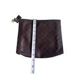 TRUSSARDI Brown Red Soft Leather Logo Pouch Bag Photo 7