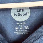 Life Is Good SS Blue T Shirt 2X Bicycle Cotton Spokes Woman Cycling Cyclist Photo 2