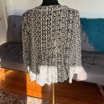 Anthropologie Vanessa Virginia Black and White Patterned Blouse Size 2 Photo 2