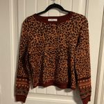 ZARA Women's Leopard Print Sweater - Brown and Black Photo 0