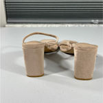 The Drop Faux Suede Square Toe Heeled Sandals Womens 10 Double Straps Pink beige Photo 11