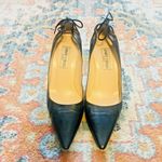 Jimmy Choo Y2K Black Leather Bow Butterfly Cutouts Heels Pumps Shoes 37.5/7 Photo 3