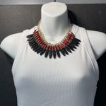 Tribal Bib Necklace Black/Red Women’s Red Photo 0