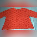 BRITTANY BLACK brocade floral embroidered short sleeve pullover orange size 3XL Photo 1
