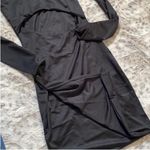 Pretty Little Thing Black Shiny Ponte High Neck front cut out black Bodycon dress BNWT Photo 5