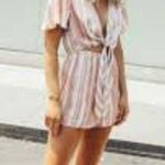 Show Me Your Mumu ππ Pink & White Striped Romper Photo 4