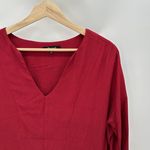Madewell  Red V-Neck Long Sleeve High Low Shift Dress Women's Size Small S Photo 3