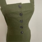 Anthropologie Maeve Jumpsuit The Colette Wide Leg Square Neck Button Olive Green Photo 4