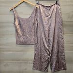Victoria's Secret {M} VINTAGE Y2K  Paisley Print Pink And Slate Gray Blue PJ Set Photo 0