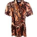 Charlie Holiday Anthropologie Linen Paisley Short Sleeve Romper Women's Size XS Photo 2