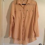 Free People Seersucker Peach Top Photo 2