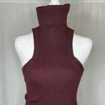 Rachel Pally  Burgundy Sleeveless Sweater Dress Halter Knee Length Collar‎ Small Photo 3