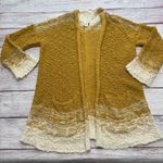 Anthropologie Akemi + Kin Chunky Knit Open Front Cardigan Ombré Mustard Size XL Photo 1