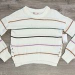 SO  Side Lace-Up Sweater Beige Stripe Size XS Photo 8