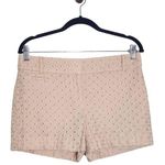 Blush Pink Eyelet Lace Shorts Size 4 LOFT Preppy Pink Lace Shorts Photo 0